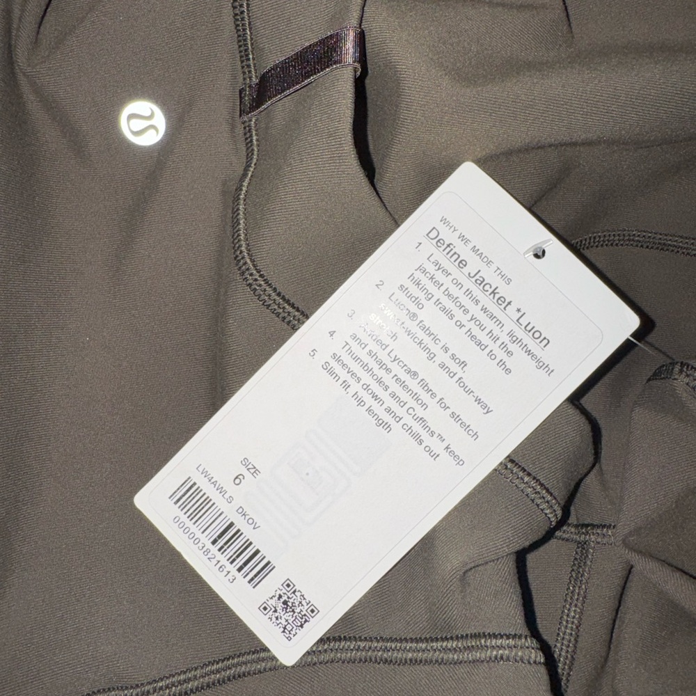 Lululemon Define Jacket- Olive Green NWT - Picture 2 of 2